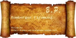 Bamberger Piramusz névjegykártya